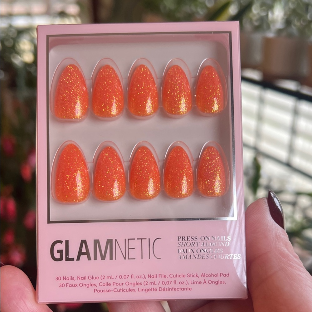 Glamnetic Orange Glitter Press-On Nails